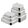 Caja Conservadora de Acero Inoxidable 304, Lonchera con Tapa para Trabajadores de Oficina, Caja Bento de Gran Capacidad, Caja Sellada de Acero Inoxidable de Grado Alimenticio