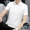 [Camisa Polo de Secagem Rápida] Seda de Gelo Verão Casual POLO Masculina Manga Curta Lapp Elástica Refrescante Respirável Top