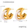 Pendientes de acero de titanio chapados en oro de 18k con forma de C y gota de aceite Pendientes de moda frescos de Corea del Sur Pendientes versátiles con temperamento para mujer al por mayor
