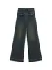 Jeans Feminino Tubo Reto Solto Primavera Outono Inverno Novo Cintura Alta Emagrecimento Perna Larga Pequena Calças