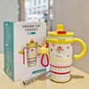 Nueva Taza de Agua de Oficina para Mujer de Alta Calidad con Revestimiento Interior de Cerámica, Taza Térmica de Acero Inoxidable, Exquisita Taza de Agua de Regalo al por Mayor
