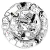 50 pegatinas de memes en blanco y negro, paquetes de expresiones divertidas, abstractas, divertidas, creativas, interesantes, pegatinas decorativas impermeables transfronterizas