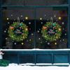Fan Xi XL500 Anillo de ratán navideño de doble cara Pegatinas para puerta Vidrio de escaparate Puertas y ventanas Pegatinas de pared Decoración de sala de estar Extraíbles