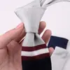 Gravata de Tricô com Cabeça Plana Distintiva Moda Gravata de Casamento Gravata de Lã Gola Estilo Britânico Fina