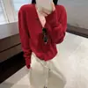 2026 Nueva Ropa de Otoño para Mujer Comercio Exterior Cárdigan Sencillo para Mujer Suéter de Punto Holgado con Sentido del Diseño Capa