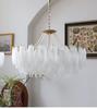 Lámpara de araña de sala de estar de cristal de plumas de lujo ligero de estilo francés posmoderno transfronterizo, lámparas de habitación simples italianas para dormitorio principal, comedor, habitación