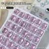 Rhinestones K9 para decoración de uñas color azul lago sin base, rhinestones translúcidos para decoración de uñas tipo caramelo de hielo, rhinestones rectangulares terminados tipo cubo de hielo, rhinestones de bola para uñas