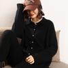 Cardigan Tricotado Macio de Caxemira 2026 Outono e Inverno Novo Feminino Gola Polo Caimento Solto Frente Curta Costas Longas Cor Sólida Quente
