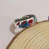 Anillo vintage de esmalte cloisonné de carpa y nube auspiciosa, personalidad femenina, moda nacional, estilo étnico, koi masculino y femenino, anillo abierto