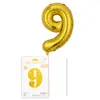 Globo de Número de Película de Aluminio de 16 pulgadas Deluxe Empaque Individual Paquete de Cartón Globo de Papel de Aluminio Decoración para Fiesta de Cumpleaños Arreglo Venta al por Mayor