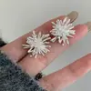 Pendientes Exagerados de Flor de Fuego Artificial Brillante, Personalidad de Nicho, Estilo Minimalista, Pendientes Versátiles, Lujo Ligero, Sensación de Alta Gama, Accesorios para Orejas Estilo Ins