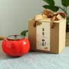 Cerámica creativa Caqui Caqui Ruyi Tarro de té de caqui Caja de dulces para el hogar Tarro de té portátil para actividades comerciales