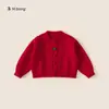 Ropa para Niños Youbao Cárdigan para Niñas Invierno Nuevo Suéter de Punto Rojo para Niños Atuendo de Año Nuevo Atmósfera Abrigo para Niños Pequeños