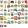 50 piezas de pegatinas de graffiti de dibujos animados de estética tailandesa para decoración DIY de teléfonos móviles, computadoras, materiales de agenda impermeables y pegatinas de regalo