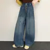 Pantalones Vaqueros Anchos de Cinco Botones Casuales de Otoño para Niñas Pantalones Largos Casuales Plegables de Primavera/Otoño para Niños Ropa Infantil Zhi Li