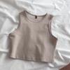 Colete feminino de verão europeu e americano Ins, estilo umbigo, comércio exterior, celebridade cibernética, cintura alta, slim, slim-fit, curto, sem mangas, base feminina