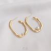 Aretes Conservadores de Color Chapados en Oro de 14K Irregulares en Forma de U con Engaste de Perlas de Medio Orificio Tachuelas para Oreja Materiales y Accesorios para Aretes DIY Hechos a Mano