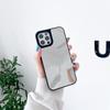Adecuado para funda de teléfono con borde negro tipo espejo para Apple 12 13P Borde de acrílico TPU Iphonexr Anticaída y Antideslizante