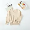 Nuevo Suéter de Algodón con Cuello en V para Niños Otoño 2022 Camisa de Punto Fina Top Base Coreano para Niños Grandes