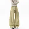 Novas calças casuais bege, de corte solto, plus size, para homens, com caimento fluido, design versátil, corte moderno de perna curva e estilo wide leg, 2026