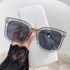 Gafas de Sol de Cadena Metálica de Moda Protector Solar Popular en Internet Mismo Estilo para Mujer Montura Grande Cuadradas de Gama Alta Estilo Occidental Combinables