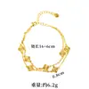Nova Pulseira de Ouro Arena Vietnamita, Estilo de Luxo Leve, Versátil Pulseira de Flor de Quatro Folhas em Camadas Duplas para Mulheres, Joias Transfronteiriças Duradouras
