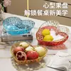Nova 2025 Prato de Frutas PET em Formato de Coração Prato de Frutas Doméstico Mesa de Centro da Sala de Estar Lanches Prato de Frutas Secas Armazenamento de Doces