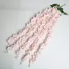 Flores de Glicínia Artificiais de Rattan Flores Artificiais Decoração de Teto para Sala de Estar Glicínia Casamento Plantas Verdes Flor Artificia Flor de Feijão Atacado