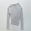 La Versión Correcta de la Nueva Camiseta Base Versátil de Manga Larga Asimétrica Estilo 25 Dongdaemun Coreano