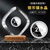 Trofeo de Cristal con Moneda de Plata Incrustada Medalla Conmemorativa de Plata Esterlina Moneda de Oro Oro Puro Listado Regalo de Aniversario Recuerdo de Jubilación