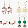 Brincos de Natal Laço Sino Liga Árvore de Natal Papai Noel Conjunto Combinado Brincos de Natal