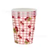 Plato de Papel de Dibujos Animados Rojo Cereza Nuevo Transfronterizo Decoración de Cumpleaños Fruta Servilleta Set Temático de Fiesta Diseño