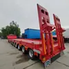 Exportação de Semirreboque de Plataforma Baixa de 8 Eixos Trailer de Plataforma Plana de 17m Veículo de Transporte de Maquinário Pesado de 80/100 Toneladas