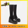 Botas de Cano Médio Leves, Fáceis de Usar e Versáteis com Solado Grosso, Novo Estilo Outono 2025 Y2K Botas de Motociclista Hot Girl, Botas Longas Acima do Joelho