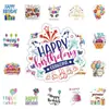 60 pegatinas Feliz Cumpleaños Fiesta de Cumpleaños Pegatinas de Graffiti Taza Decorativa Refrigerador Caja de Regalo Teléfono Móvil