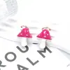 Pendientes Colgantes de Hongo Dulces de Colores Estilo Europeo y Americano Moda Creativa Pendientes de Hongo Impresos de Colores para Mujeres Transfronterizos