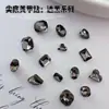 Rhinestones translúcidos negros de forma irregular con base puntiaguda para decoración de uñas, decoraciones negras de forma de corazón, ovaladas y de corazón torcido de alto brillo para decoración de uñas, accesorios hechos a mano para DIY