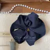 Novo Scrunchie Azul Xadrez Estilo Coreano para Meninas, Elástico de Tecido Feito à Mão para Coque com Faixa de Cabelo de Coroa Alta para Mulheres