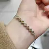 Pulseira pura natural de citrino brasileiro qualidade rede completa qualidade rede completa prata de lei s925 cravejada com pedra principal 4mm