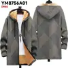 Chaqueta de Nuevo Estilo Transfronteriza con Elementos de Patrón Multicolor, Cárdigan con Capucha y Cierre 97, Abrigo Grueso de Algodón Polar de Invierno con Forro Amarillo