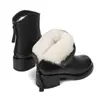 Sapatos 2024 Couro Macio Sapatos de Algodão para Mães Sapatos Femininos Botas de Cano Curto Forradas com Lã Plataforma Feminina Botas Brancas Lã LS-998