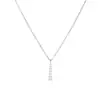 Collar Colgante Cadena Clavícula S925 Plata Esterlina Oro 18K Barra Larga Zirconio Gradiente Simple de Gama Alta Estilo Hada
