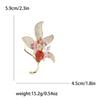 Broche de flor de lírio de zircônio de cobre microincrustado de luxo leve estilo coreano elegante vestido de terno feminino corsage joia alfinete