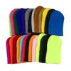 Gorro de Lã Cor Fluorescente Gorro de Tricô Gorro Pulôver Gorro de Frio Gorros Tricotados Sólidos Gorro Fofo