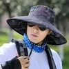 Sombreros para Hombre, Sombreros de Pesca de Verano para Hombre de Ala Ancha, Anti-UV, Protección Solar, Sombreros Solares para Exteriores, Sombreros Frescos al por Mayor