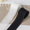 Directo de fábrica 3.5/3.8CM hoja plisada bilateral elástico hongo elástico blanco y negro en stock cinta para ropa y juguetes