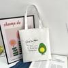 Bolso de mano lindo de un solo hombro Bolso de maquillaje para clase de estudiante universitario bolsa de compras de gran capacidad Bolso de lona fresco artístico para mujer