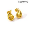 Amazon Moda Transfronteriza Pendientes Sencillos de Lujo Ligero Forma de Gota Pendientes Populares Acero de Titanio Chapado en Oro Joyería para Mujer Venta al por Mayor