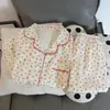 Pijamas de manga larga de primavera y otoño para mujer, de algodón con nubes y tela arrugada, estilo princesa dulce, estilo japonés, ropa fresca para el hogar.
