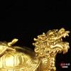 Par pequeno de ornamentos de tartaruga de latão puro, ornamentos de tartaruga dragão de cobre, tartaruga dourada para escritório, ornamentos de tartaruga dragão de cobre, presentes artesanais